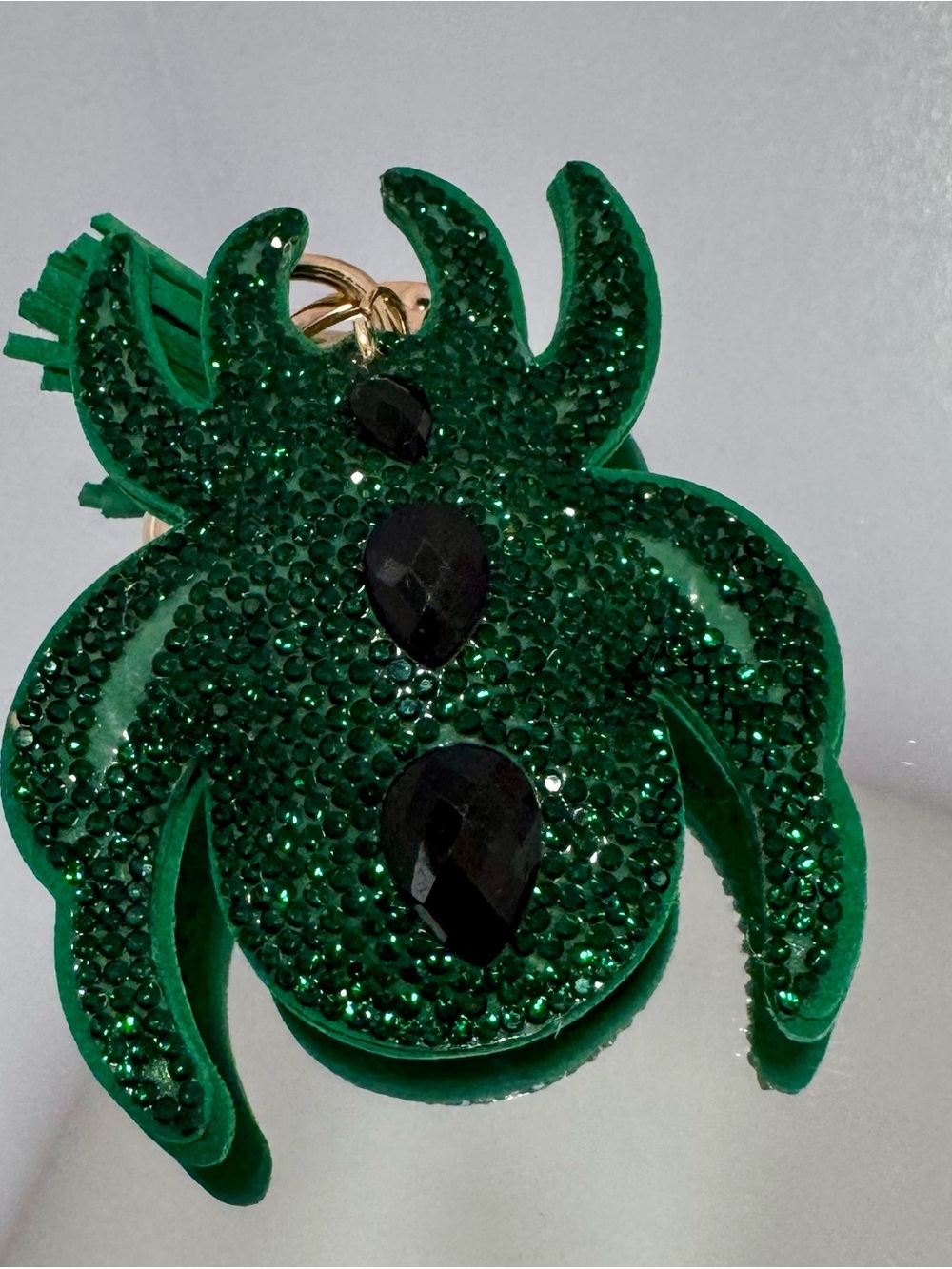 New Emerald Crystal Spider Keychain Bag Charm